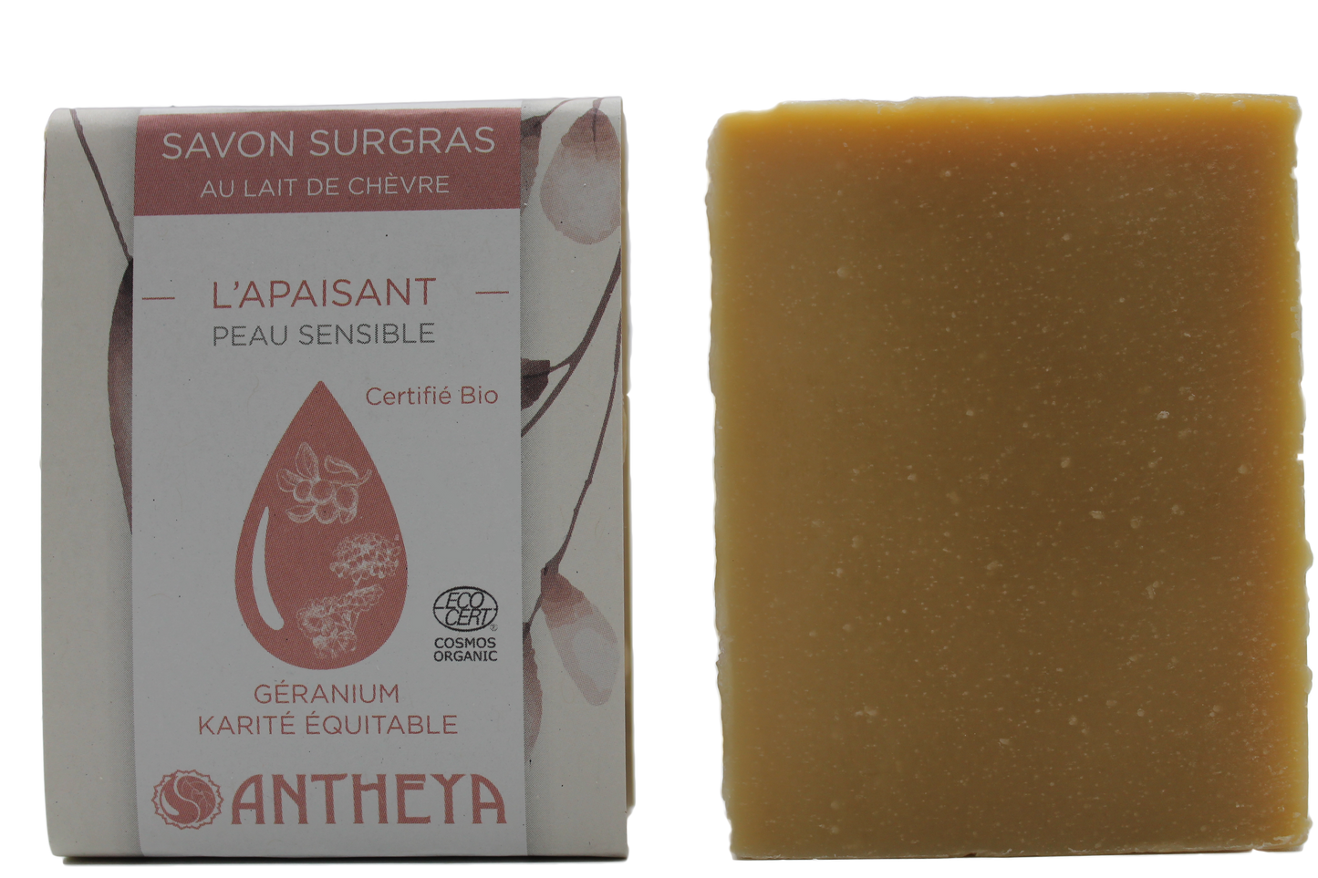 Antheya -- Savon lait de chèvre - apaisant peaux sensibles (bande papier) - 100 g
